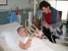 Marsha with Isaac on Christmas Day 2003